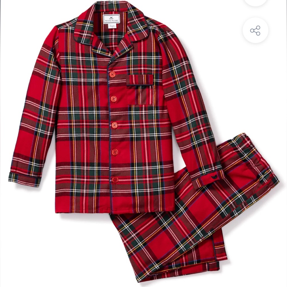 Petite Plume Red Imperial Plaid Pajamas Sz 3 CHRISTMAS